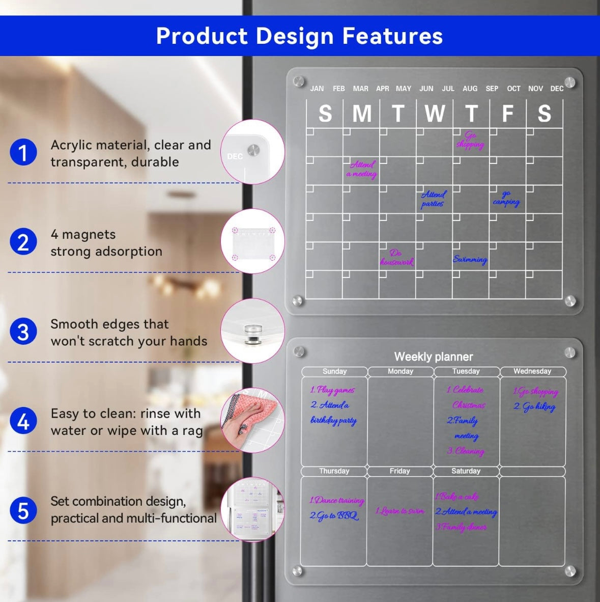 Acrylic Magnetic Calendar